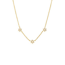 Load image into Gallery viewer, Pave Triple Star Of David Necklace
