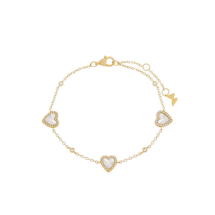 Multi Heart Pavé Stone Bracelet