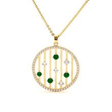 Load image into Gallery viewer, Floating Stones Harp Pendant Necklace
