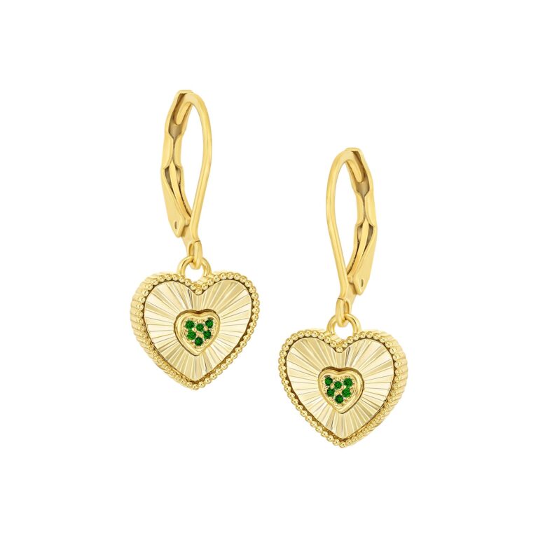 Pleated Fan Heart Earring