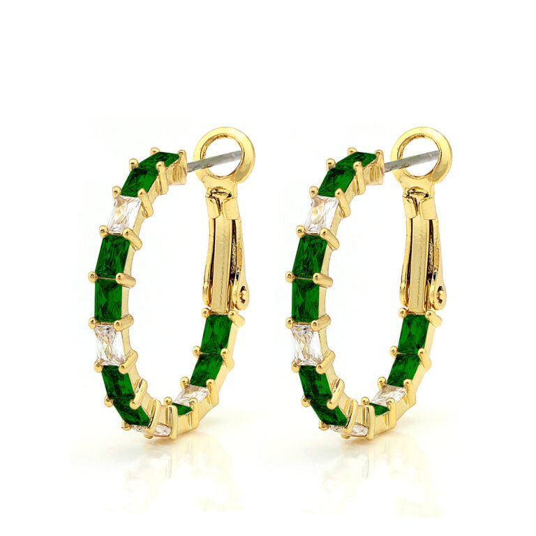 Thin Squares Huggie Earrings