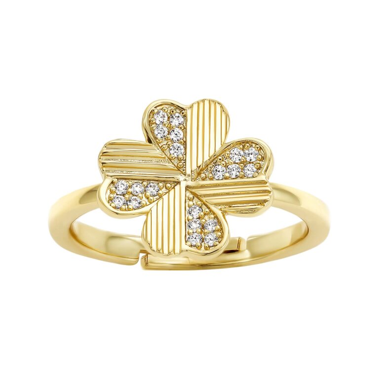 Heart Petals Clover Ring