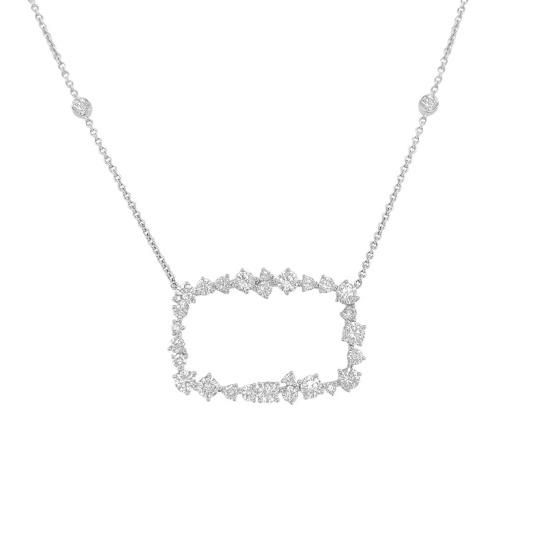 Open CZ Rectangle Necklace