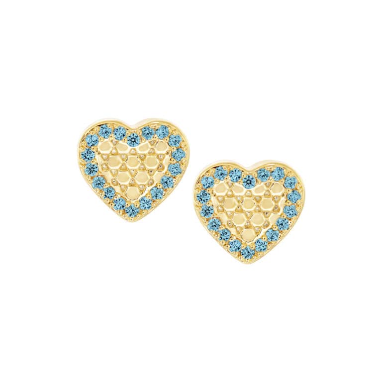 Honeycomb Heart Stud Earring