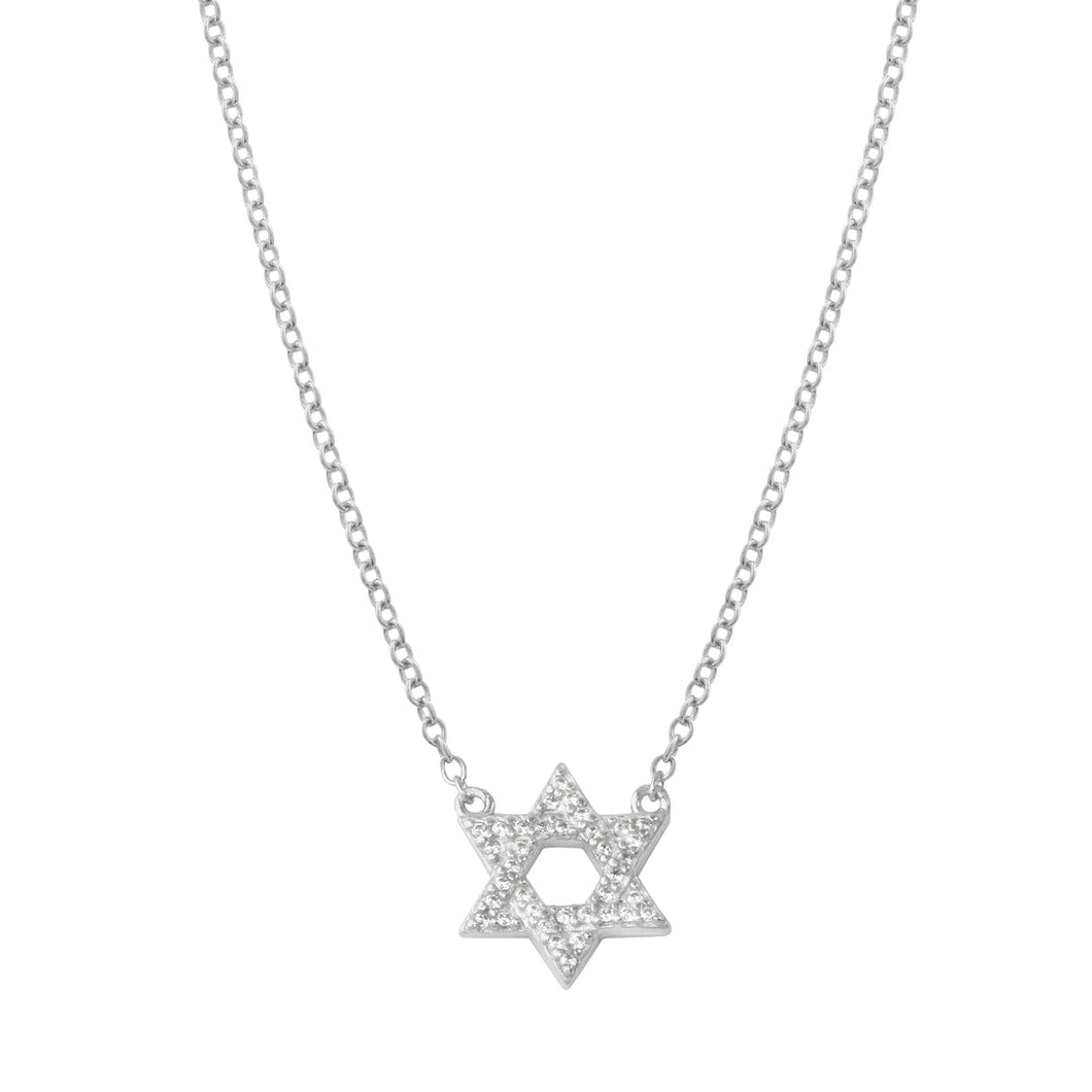 Pave Small Magen David Necklace