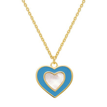 Load image into Gallery viewer, Mother-of-Pearl Enamel Heart Pendant
