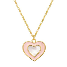 Load image into Gallery viewer, Mother-of-Pearl Enamel Heart Pendant
