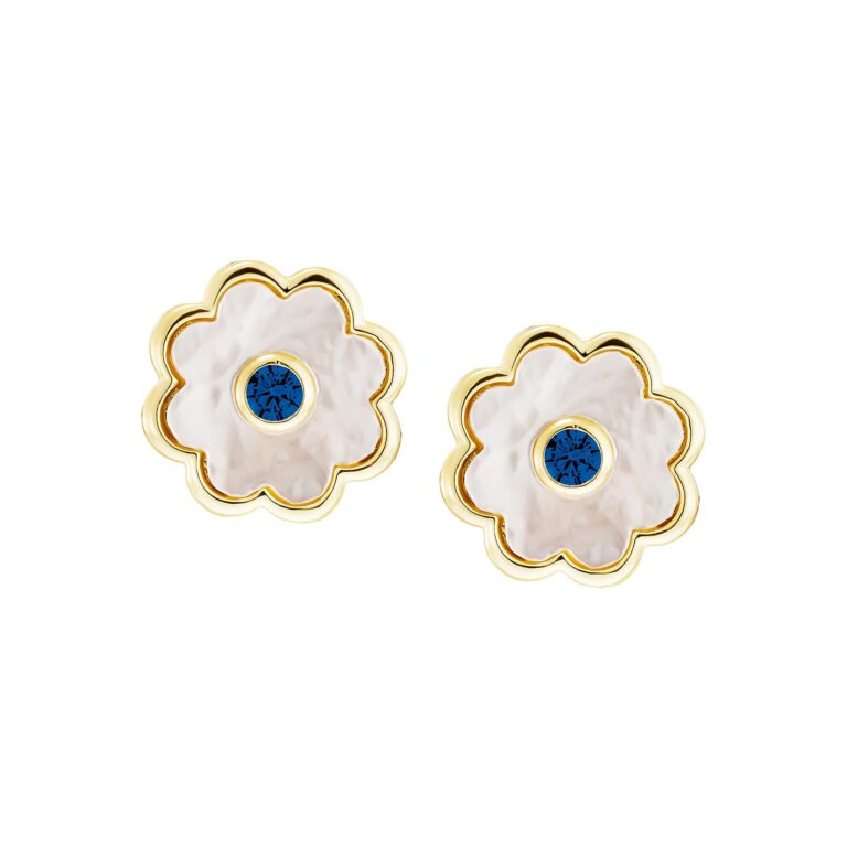 Soft Mother-of-Pearl Flower Stud Earring