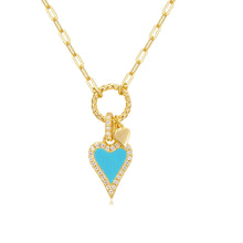 Load image into Gallery viewer, Hanging Heart Paperclip Necklace
