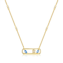 Load image into Gallery viewer, Floating Stone Rectangle Frame Necklace
