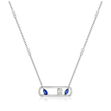 Load image into Gallery viewer, Floating Stone Rectangle Frame Necklace
