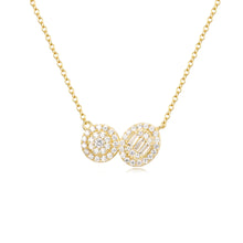 Load image into Gallery viewer, 2 Shape Round and Oval CZ and Baguette Necklace
