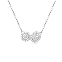 Load image into Gallery viewer, 2 Shape Round and Oval CZ and Baguette Necklace
