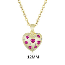 Load image into Gallery viewer, Brushed Gold Gemstone Heart Necklace
