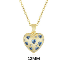 Load image into Gallery viewer, Brushed Gold Gemstone Heart Necklace
