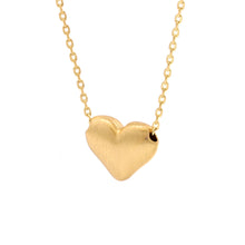 Load image into Gallery viewer, Satin Gold Puffed Heart Pendant Necklace
