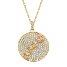 Load image into Gallery viewer, Marquise Strip Circle Pendant Necklace
