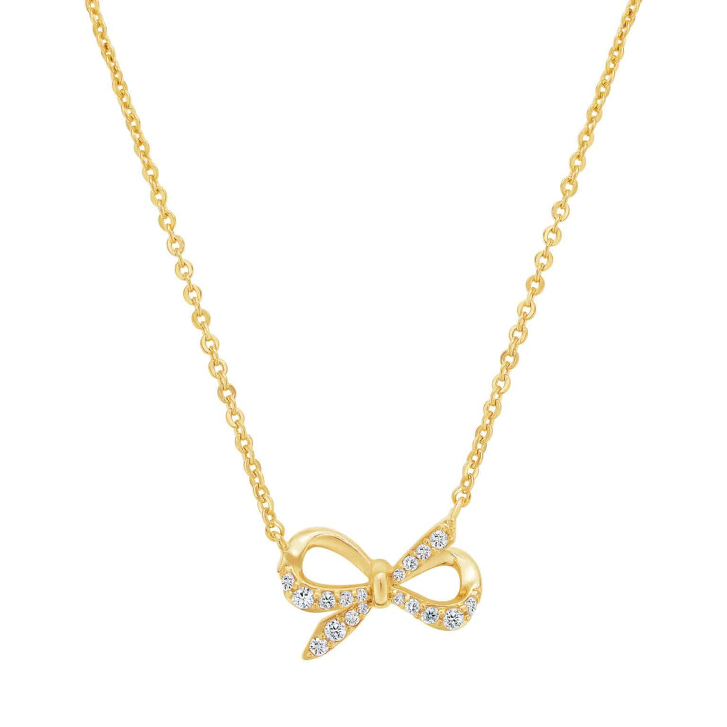 Thin Bow Tie Pendant Necklace