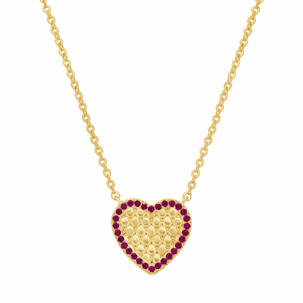 Honeycomb Heart Pendant Necklace