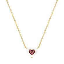 Load image into Gallery viewer, CZ-Filled Mother-of-Pearl Heart Pendant
