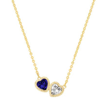 Load image into Gallery viewer, Bezel-set Twin Heart Pendant
