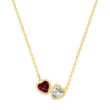 Load image into Gallery viewer, Bezel-set Twin Heart Pendant
