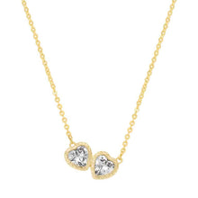 Load image into Gallery viewer, Bezel-set Twin Heart Pendant
