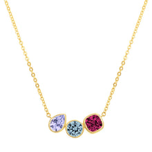 Load image into Gallery viewer, Bezel-set Trio Pendant Necklace
