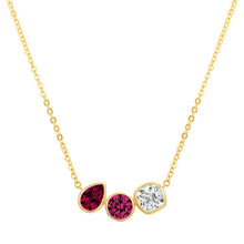 Load image into Gallery viewer, Bezel-set Trio Pendant Necklace
