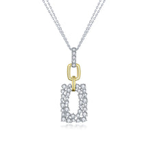 Load image into Gallery viewer, Rectangular Shaped CZ Two-Tone Necklace
