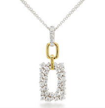 Load image into Gallery viewer, Rectangular Shaped CZ Two-Tone Necklace
