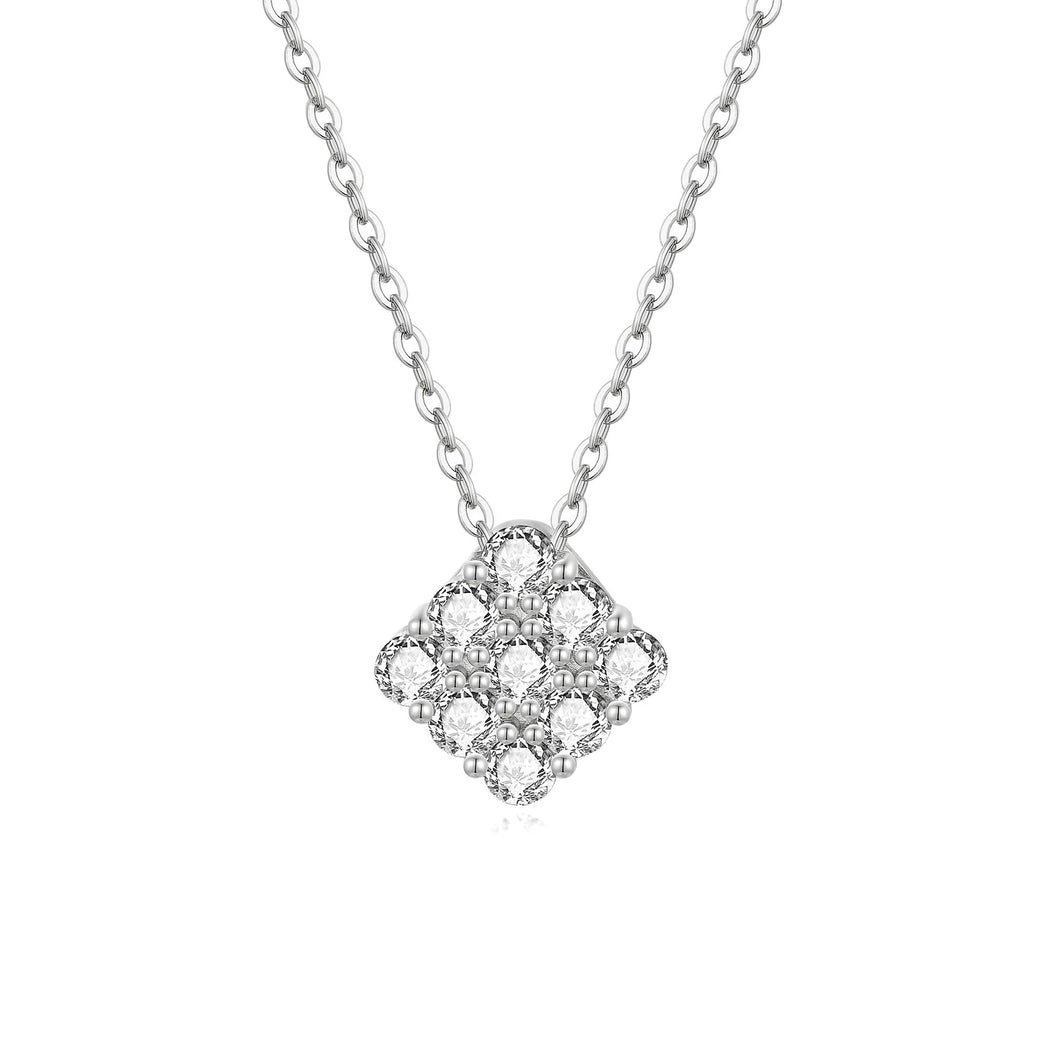 CZ Cluster Rhombus Shape Necklace