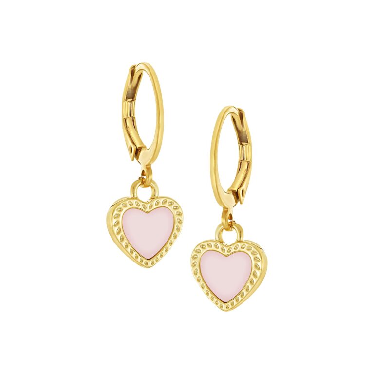 Medium Grooved Frame Heart Earring