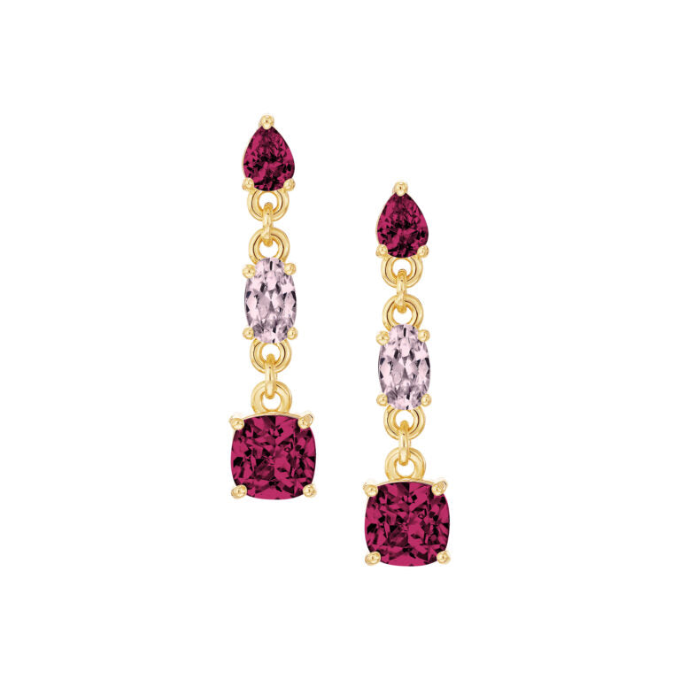 Shaped Stones Dangling Stud Earrings