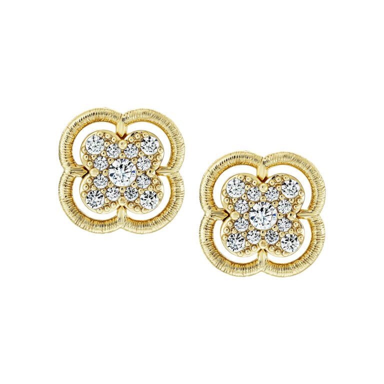 Piped Outline Clover Stud Earring