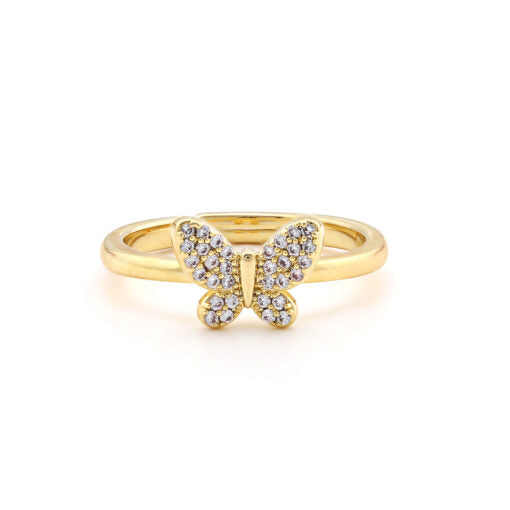 Sweet CZ Butterfly Ring