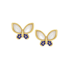 Load image into Gallery viewer, Puffed Mother-of-Pearl Butterfly Stud Earring
