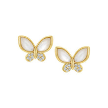 Load image into Gallery viewer, Puffed Mother-of-Pearl Butterfly Stud Earring
