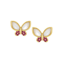 Load image into Gallery viewer, Puffed Mother-of-Pearl Butterfly Stud Earring
