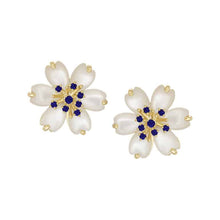 Load image into Gallery viewer, Stone Burst Mother-of-Pearl Flower Stud Earring
