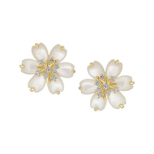 Load image into Gallery viewer, Stone Burst Mother-of-Pearl Flower Stud Earring
