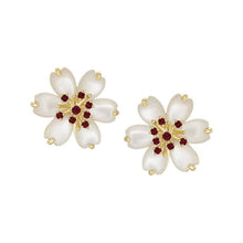 Load image into Gallery viewer, Stone Burst Mother-of-Pearl Flower Stud Earring
