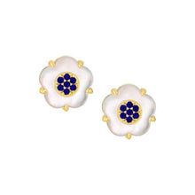 Load image into Gallery viewer, CZ-Filled Mother-of-Pearl Flower Stud Earring
