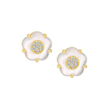 Load image into Gallery viewer, CZ-Filled Mother-of-Pearl Flower Stud Earring
