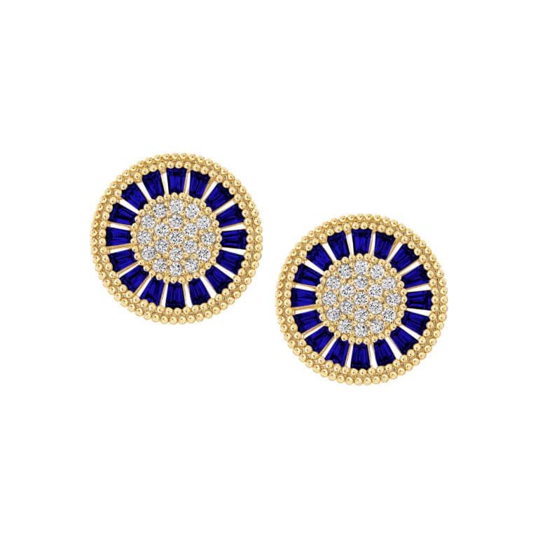 Baguette Stones Spinner Stud Earring