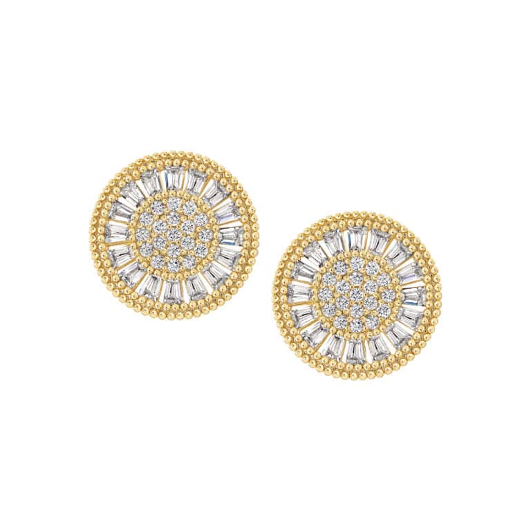 Baguette Stones Spinner Stud Earring