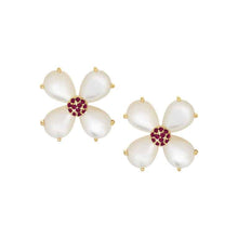 Load image into Gallery viewer, Four Petal Mother-of-Pearl Stud Earring
