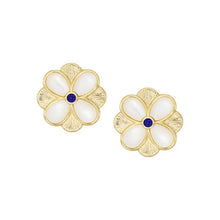 Load image into Gallery viewer, Overlapping Mother-of-Pearl Flower Stud Earring
