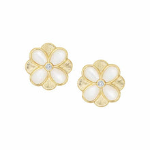 Load image into Gallery viewer, Overlapping Mother-of-Pearl Flower Stud Earring
