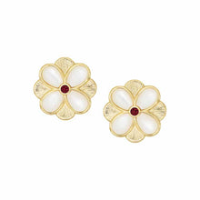 Load image into Gallery viewer, Overlapping Mother-of-Pearl Flower Stud Earring
